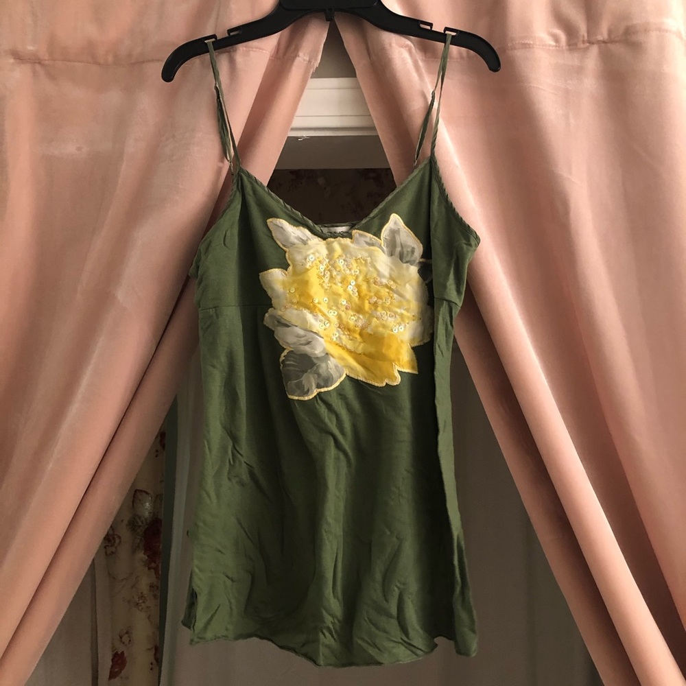 Army Green Flirty Tank Top